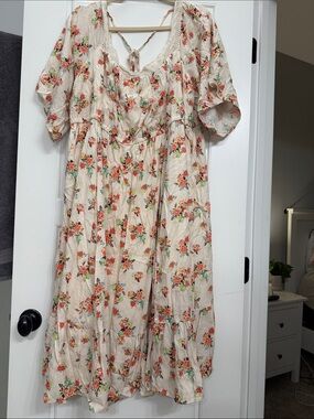 torrid Cream Floral Midi Dress